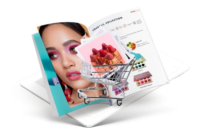 Online catalog with shopping cart feature