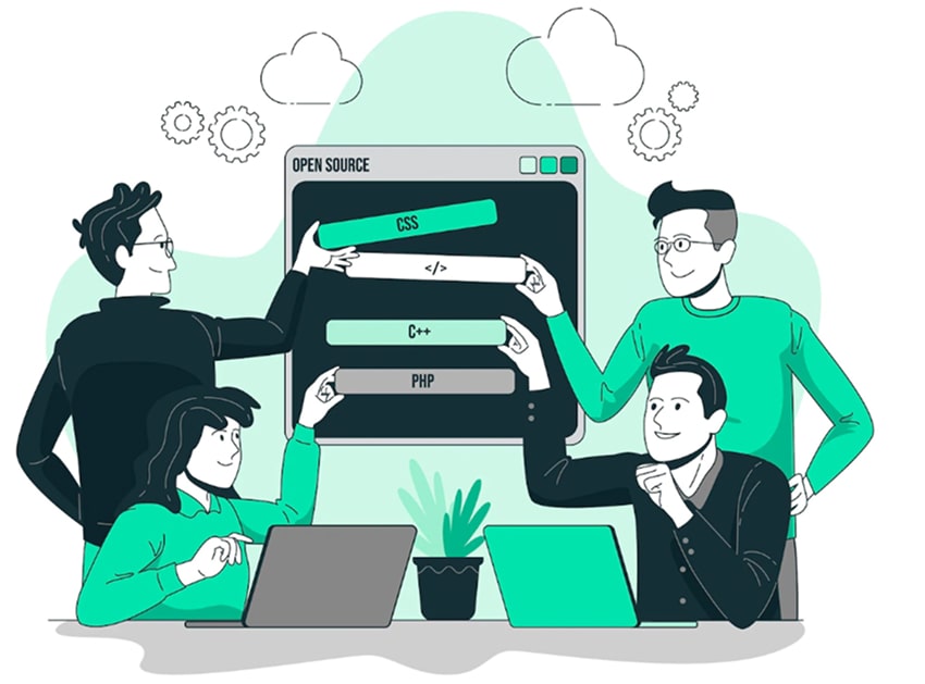 Open source concept illustration Open source concept illustration