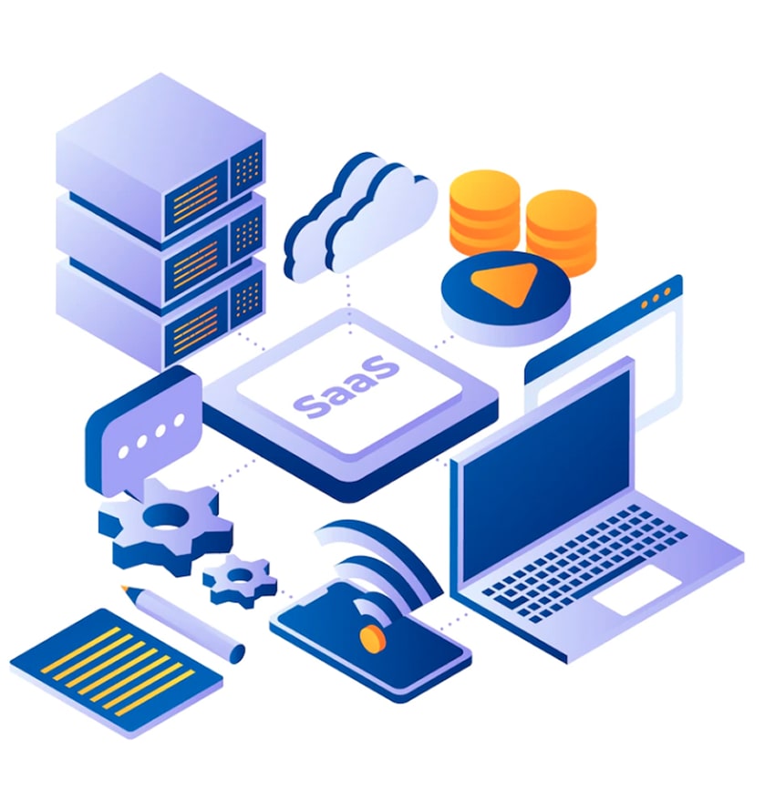 Abstract technology saas illustration Abstract technology saas illustration