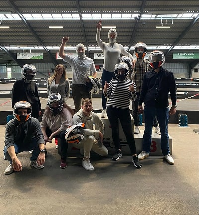 The Paperturn team at the GoCart hall celebrating their wins