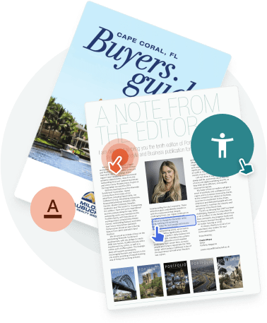 Interactive accessible publication with icons. Interactive accessible publication with icons.