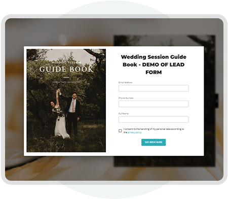 Example of a lead capture form in a Paperturn digital brochure for collecting viewer information bef