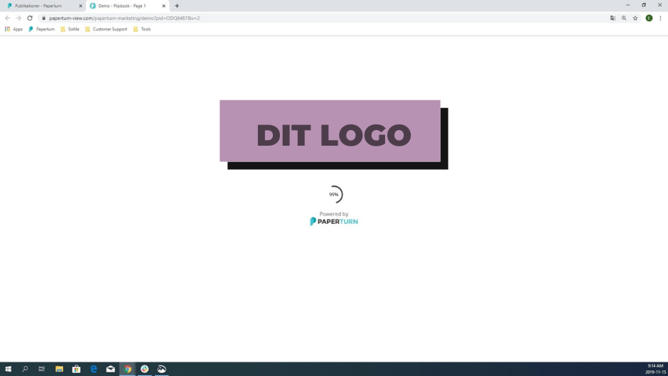 Eksempel på logo, når kataloget loades Eksempel på logo, når kataloget loades