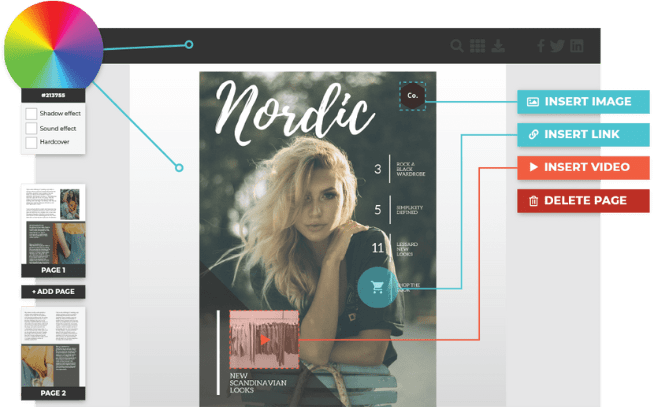 Flipbook editor - add links, images and videos