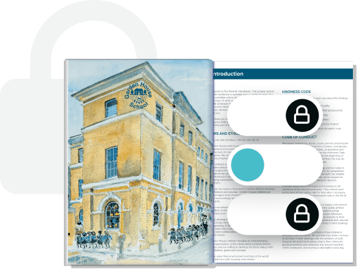 Digital school report with lock icons — showing how Paperturn lets schools and nonprofits protect donor content.