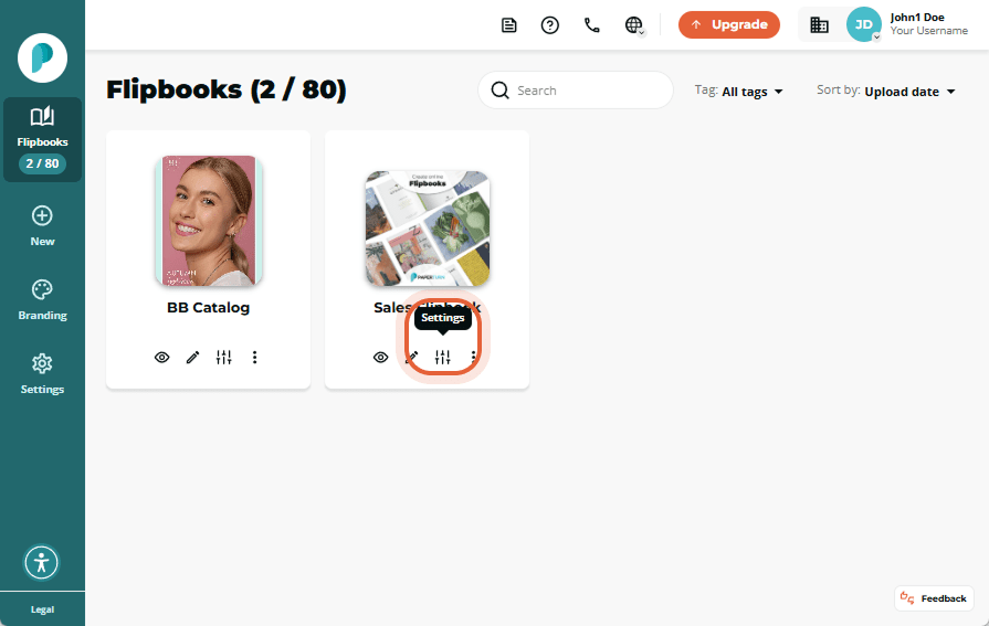 Flipbook tracking section in Paperturn, showing individual GTM container ID input field and a Save b