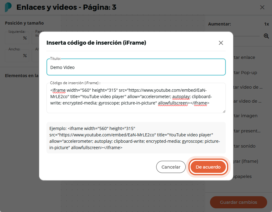 Se añade un código de inserción y un título para un video de YouTube titulado Se añade un código de inserción y un título para un video de YouTube titulado