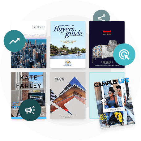 Collection of digital publications representing team collaboration and shared publishing workflows i
