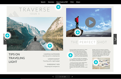 Interactive features shown on Paperturn’s viewer