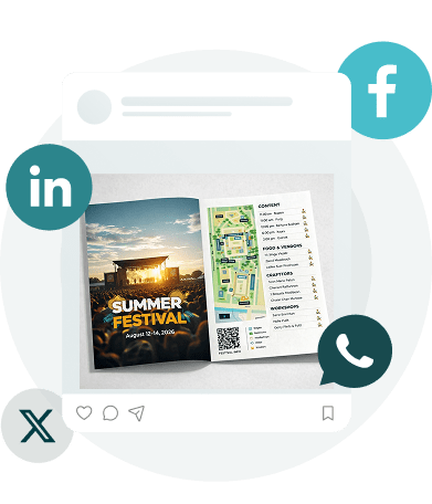 Share your digital leaflet across social media and messaging apps.