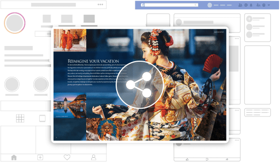 Sharing a flipbook on different social media platforms
