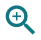 Magnifying glass zoom-in icon representing the zoom accessibility feature in Paperturn digital publi Magnifying glass zoom-in icon representing the zoom accessibility feature in Paperturn digital publi